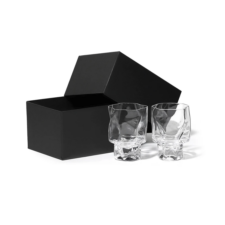 KIMURA GLASS Crumple Stemmed Glass small Gift Box Masterpiece Japan