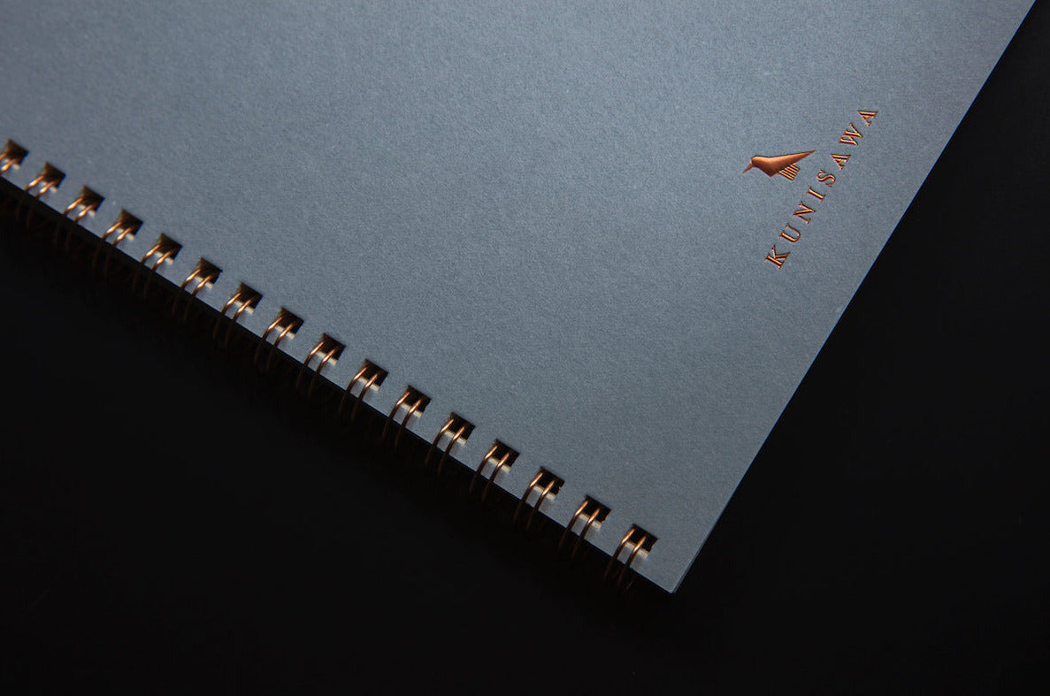 KUNISAWA Executive Ring Notebook Charcoal Handmade in Japan 