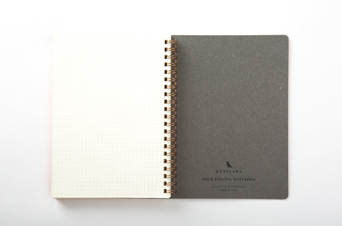 KUNISAWA FIND RING NOTEBOOK, anthrazit Made in Japan Geschenk Gift Design