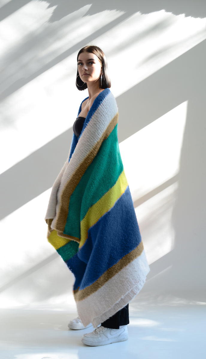 Kuscheldecke | Gardenplaid | Multicolor blue | 130 x 200cm