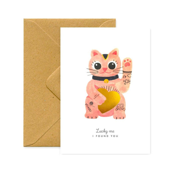 ALLTHEWAYSTOSAY, LUCKY CAT, Greeting Card, Karte, Made in France