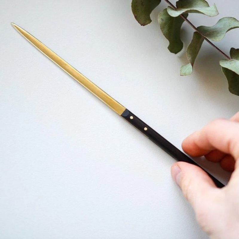 Brieföffner aus Messing mit Holzgriff | Lue Brass | Handmade in Japan