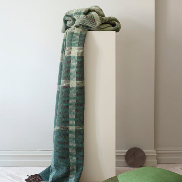 RØROS TWEED - Lammwolldecke Filos grün | Made in Norwegen
