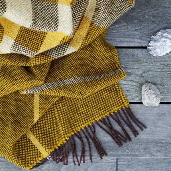 RØROS TWEED - Lammwolldecke Filos gelb | Made in Norwegen