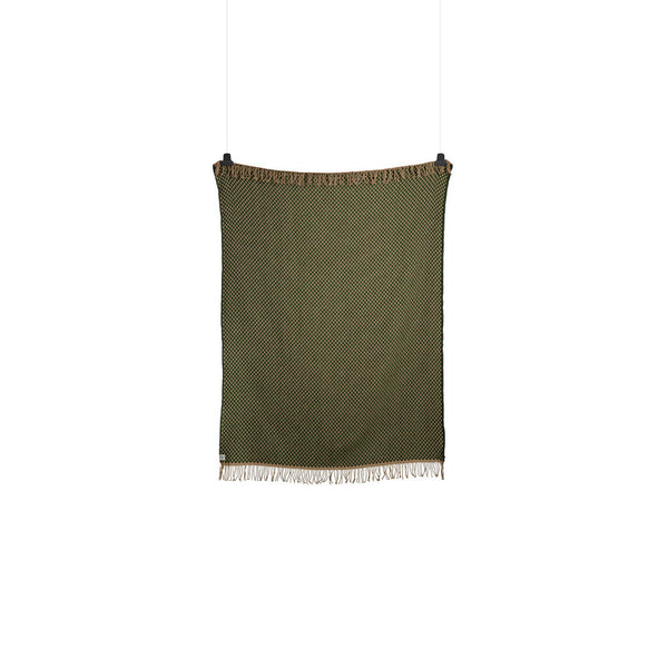 RØROS TWEED - Lammwolldecke Isak grün-beige | Made in Norwegen