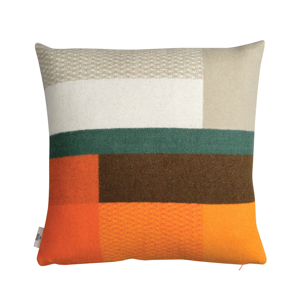 RØROS TWEED - Lammwollkissen Bauhausstil orange Mikkel 50 x 50 cm | Made in Norwegen