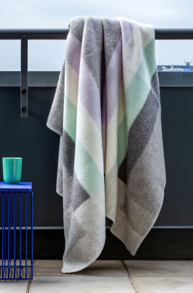 RØROS TWEED - Lammwolldecke Bauhausstil Grau Mikkel | Made in Norwegen