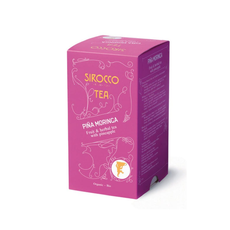 Sirocco, PINA MORINGA, 100% organic, handcrafted luxury tea bags Teebeutel