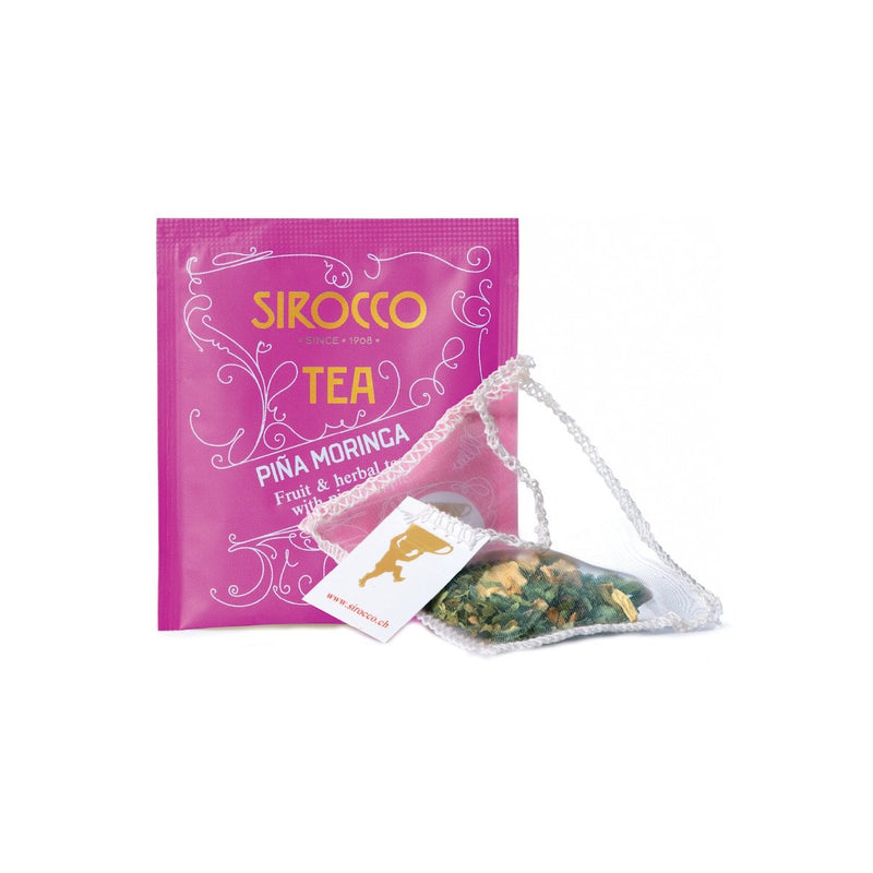 Sirocco, PINA MORINGA, 100% organic, handcrafted luxury tea bags Teebeutel
