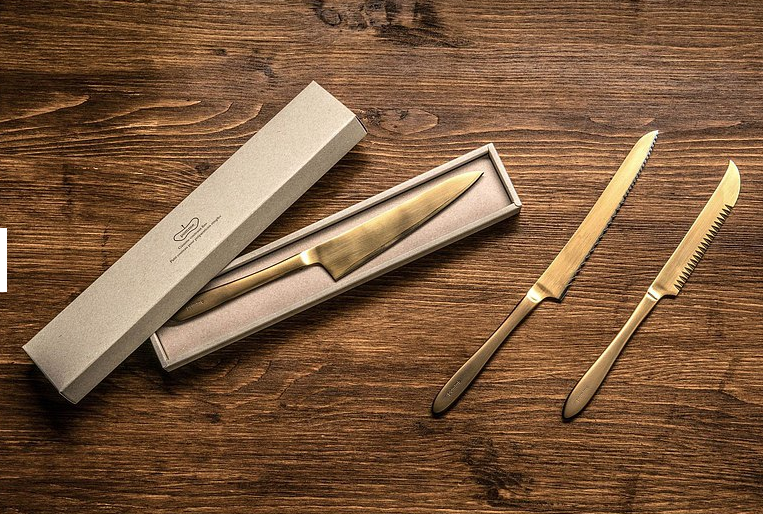 SIZU HAMONO elegantes japanische Petty Knife aus Edelstahl vergoldet