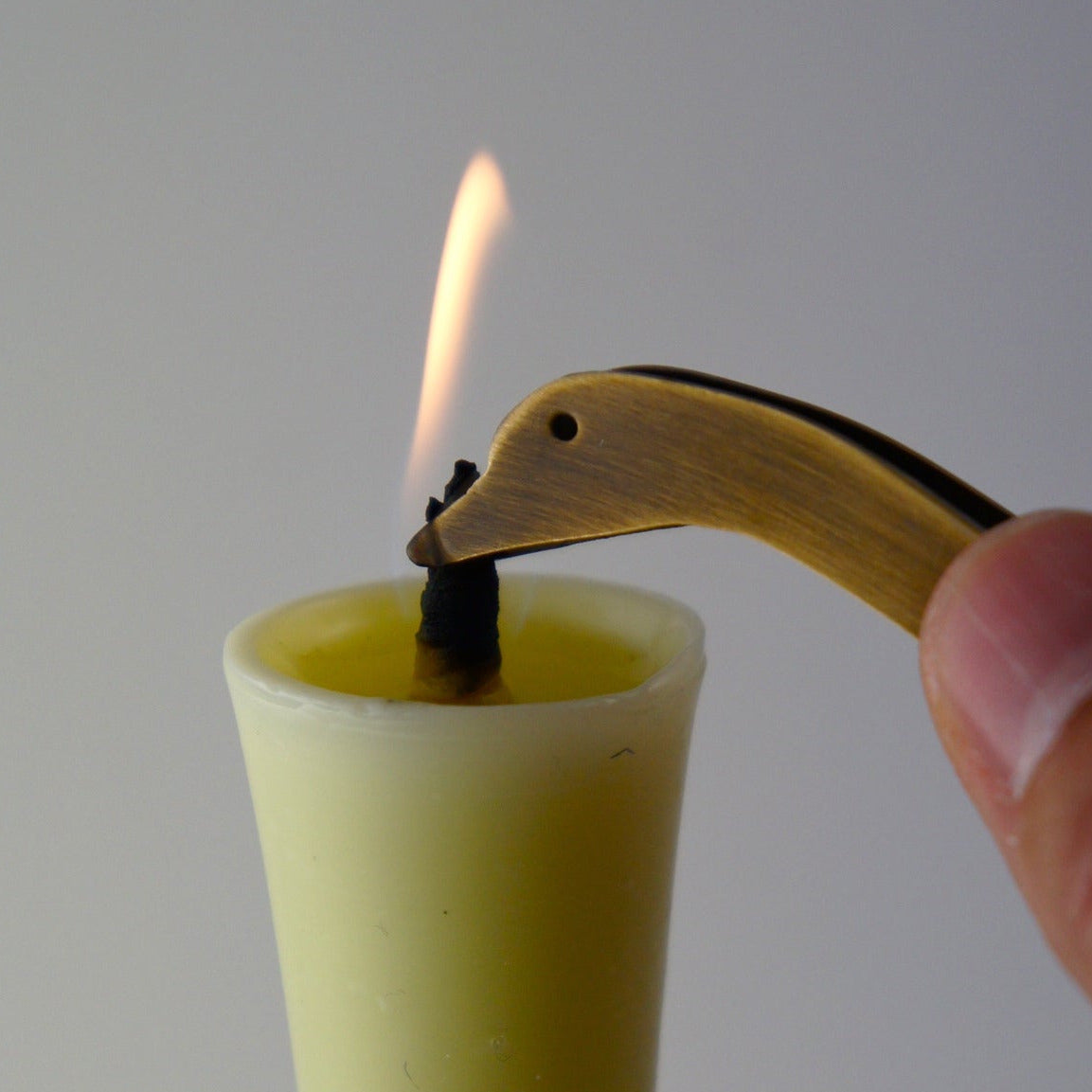 TAKAZAWA CANDLE Kerzenlöscher in Entenform aus Messing Made in Japan