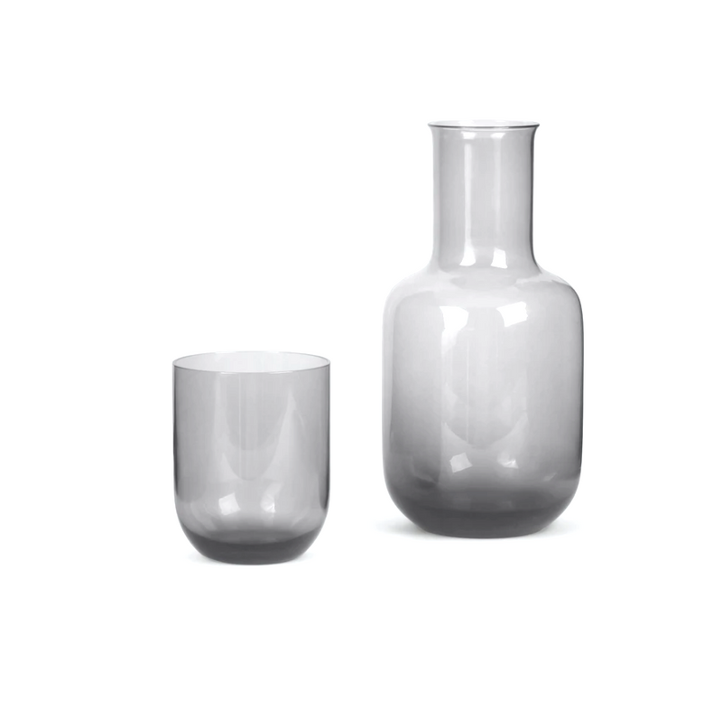 TOYO SASAKI GLASS Night Carafe Clear Set aus Kristallkaraffe und Glas
