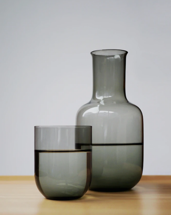 TOYO SASAKI GLASS Night Carafe Clear Set aus Kristallkaraffe und Glas