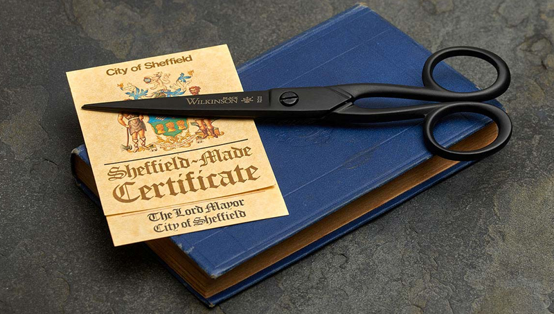 WHITELEY & SONS - Schwarze Papierschere Wilkinson 18cm Teflonbeschichtet | Made in England
