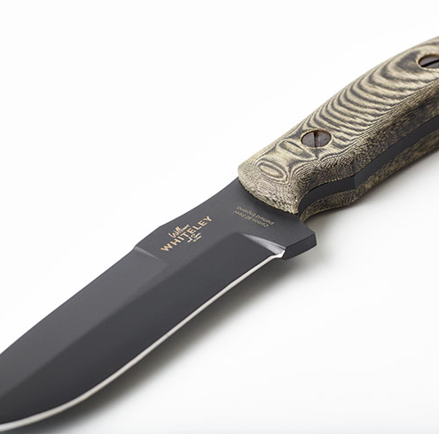 WHITELEY Survival-Messer aus Federstahl Teflon Handmade in England