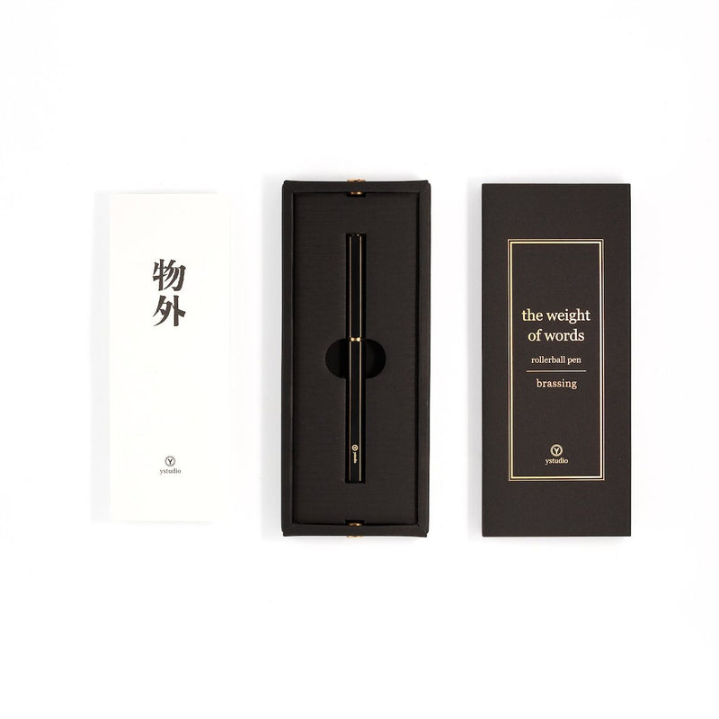 Kugelschreiber (Tintenroller) aus Messing schwarz | ystudio | Handmade in Taiwan