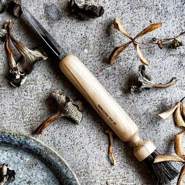 IRIS HANTVERK - Pilzmesser mit Naturborsten aus Birke und Pferdehaar Made in Schweden